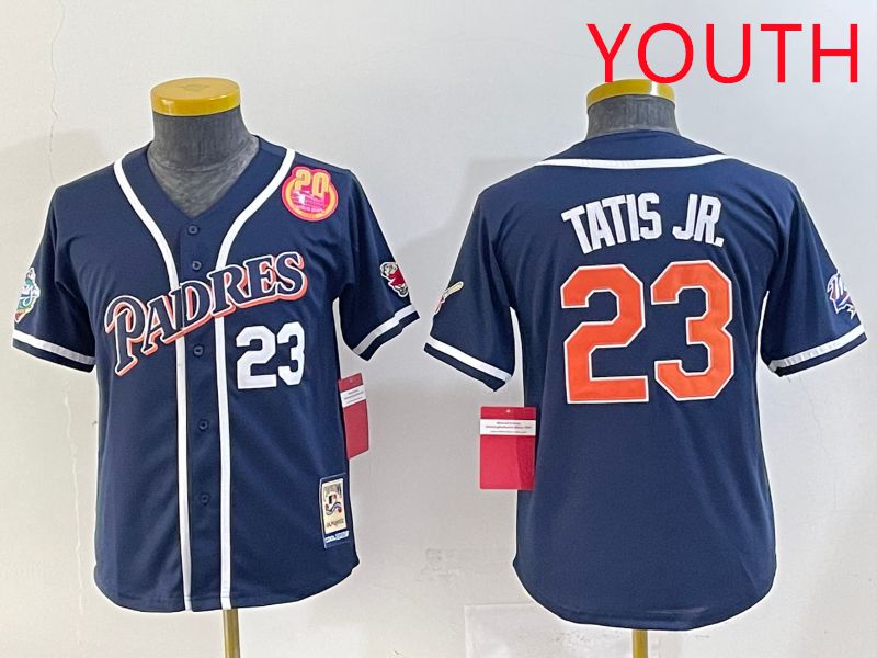 Youth 2025 San Diego Padres #23 Tatis jr Blue Throwback Game Nike MLB Jersey style 22->youth mlb jersey->Youth Jersey